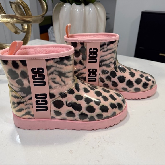 UGG Pink and Black Animal Print Boots - Picture 6 of 9